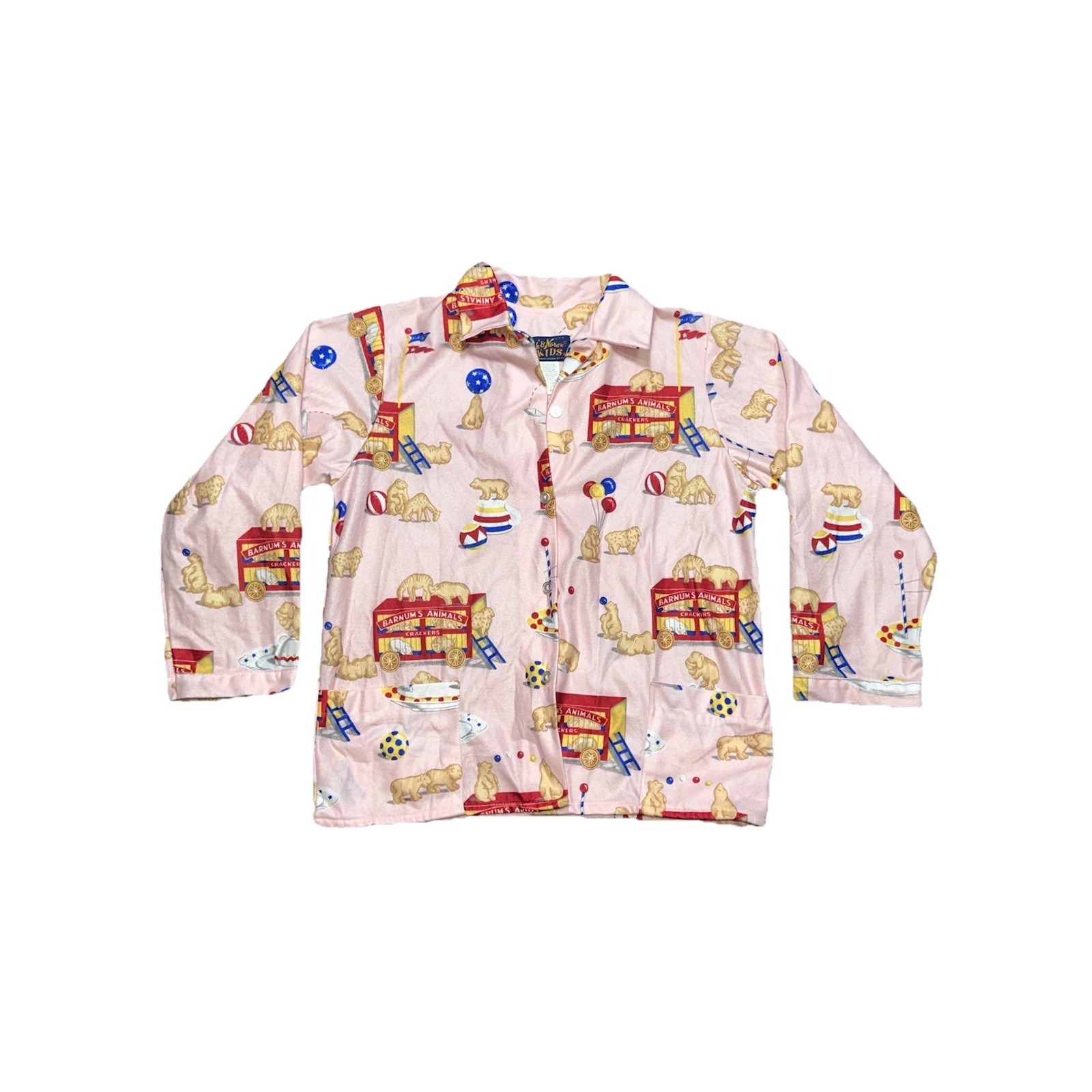 Vintage Nick And Nora Kids Barnum's Animal Crackers Pajama Top Size Xl Oversized